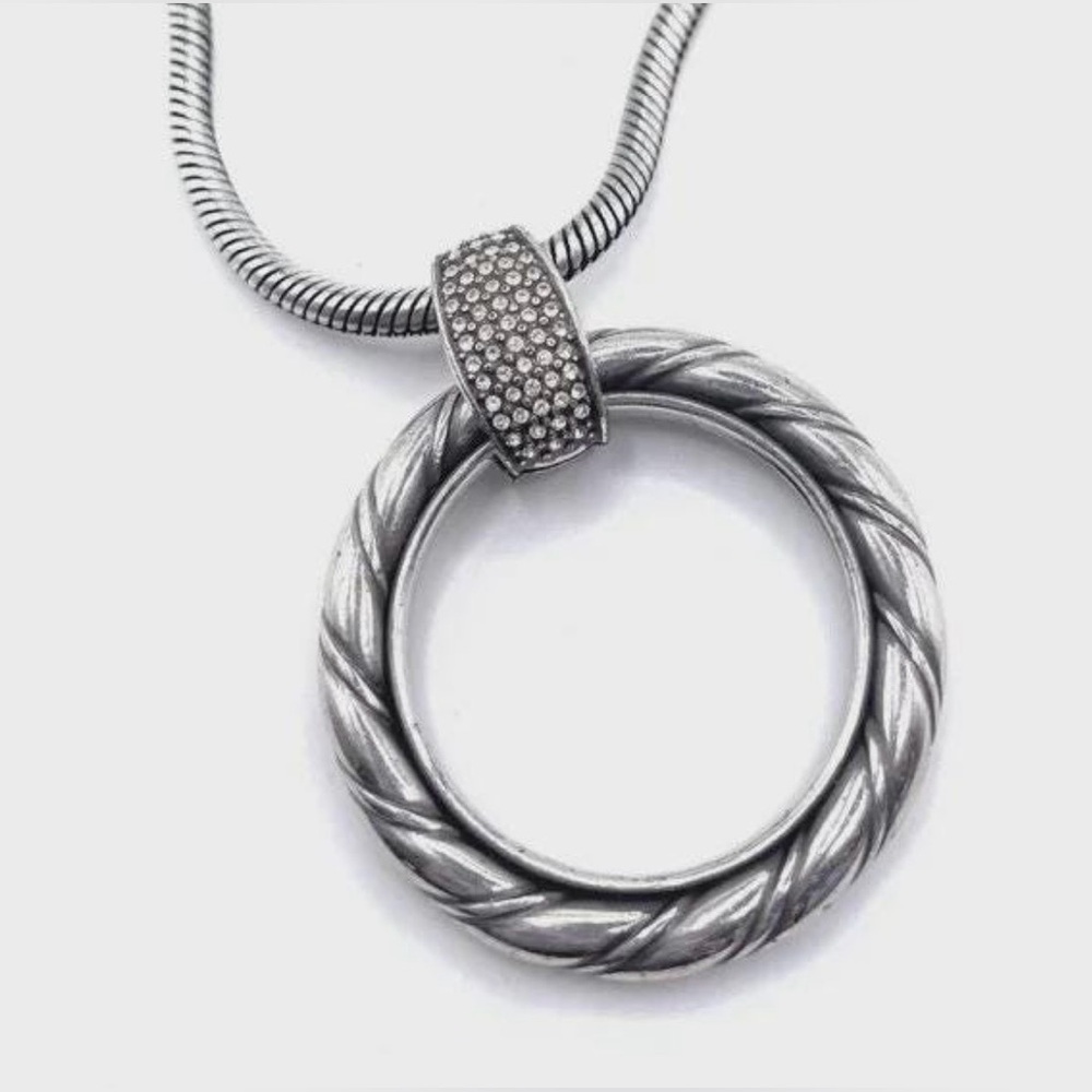 Brighton Inner Circle Silver Pendant Necklace 5084 Retired & Adjustable - Picture 2 of 8